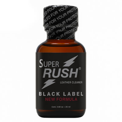 flacon de poppers super rush black label 25 ml fabriqué en France