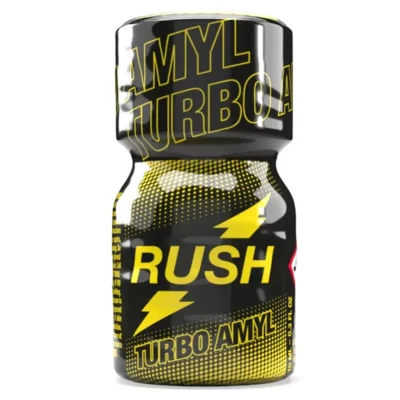 lacon jaune et noir du Poppers Rush Turbo Amyl 10 ml