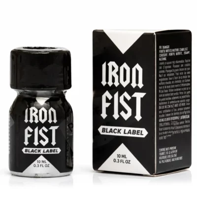 Poppers Iron Fist Black Label Mini Pentyl 10 ml flacon aluminium noir compact anti-fuite