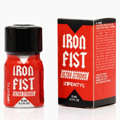 Poppers Iron Fist Ultra Strong Mini Rouge Pentyl 10 ml flacon aluminium rouge compact anti-fuite