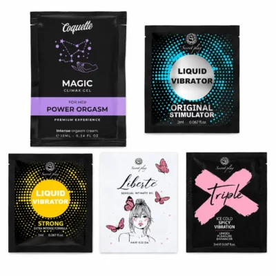 Pack découverte gels stimulants et huiles intimes Secret Play Coquette Chic sensations variées bien-être intime