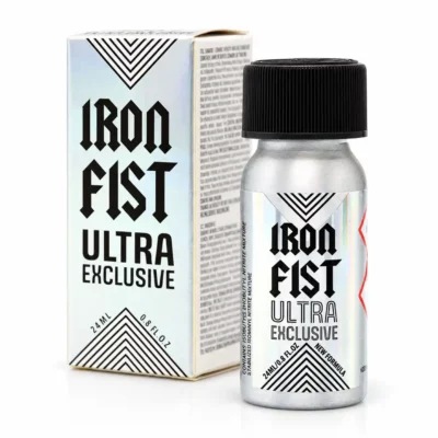 Poppers Iron Fist Ultra Exclusive Amyl 24 ml flacon aluminium argenté grand format